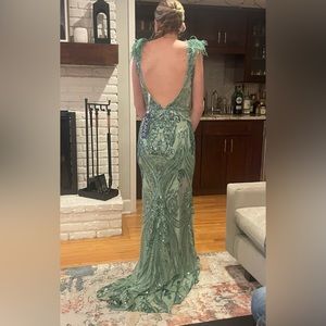 JOVANI SAGE GREEN PROM DRESS